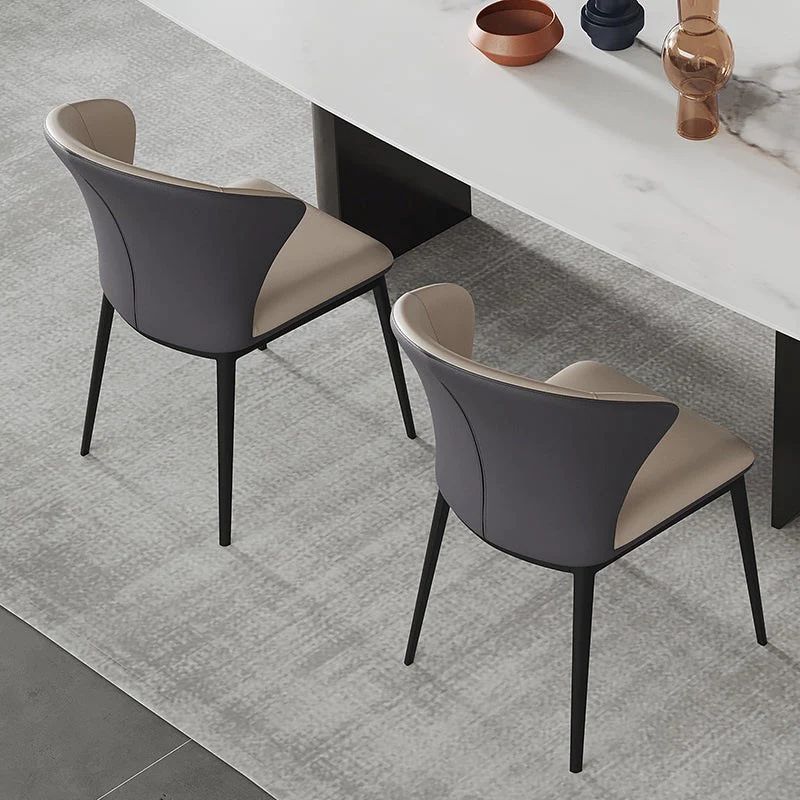 Atencio Luxury PU Leather Dining Chair Grey Color/Nordic/Steel Legs