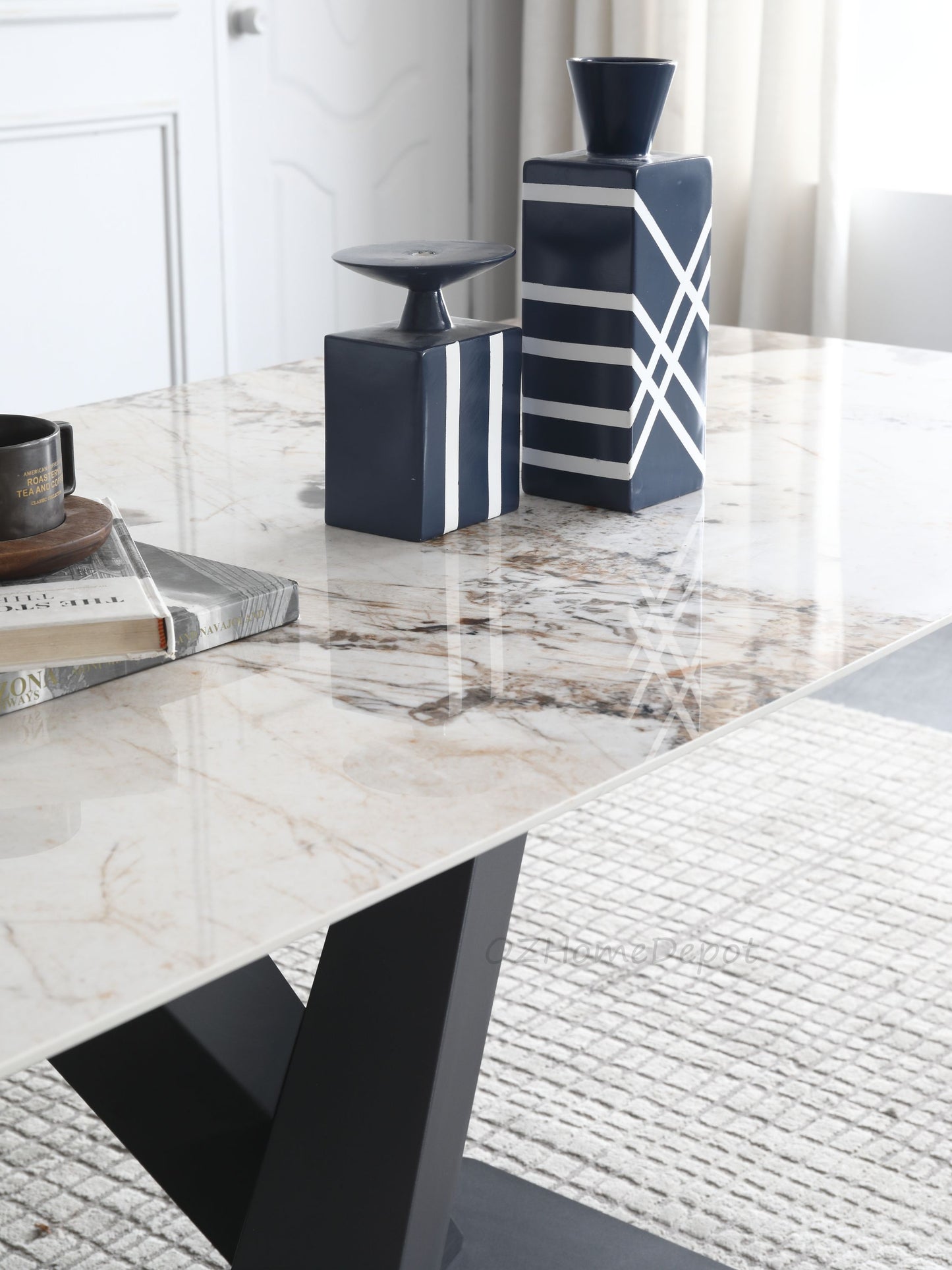 Lupika Pandora Paint Sintered Stone Top Long Dining Table180cm 200cm 220cm 240cm