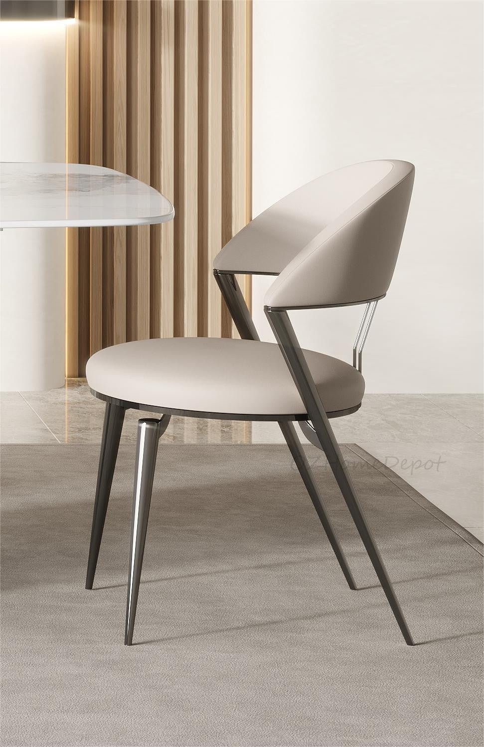 ANGLE EYE Chanel Marble Paint Sintered Stone Top Long Dining Table with Chairs Set 9062