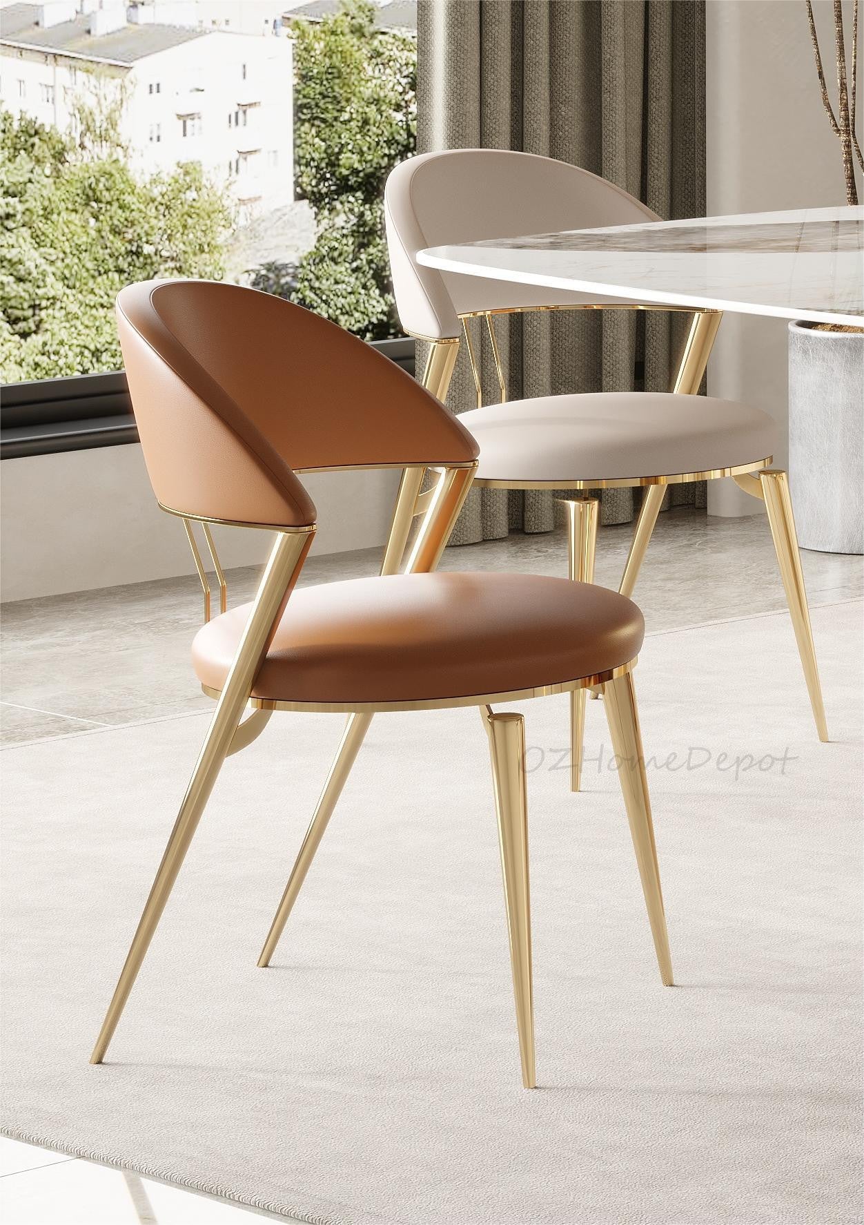 ANGLE EYE Chanel Marble Paint Sintered Stone Top Long Dining Table with Chairs Set 9062