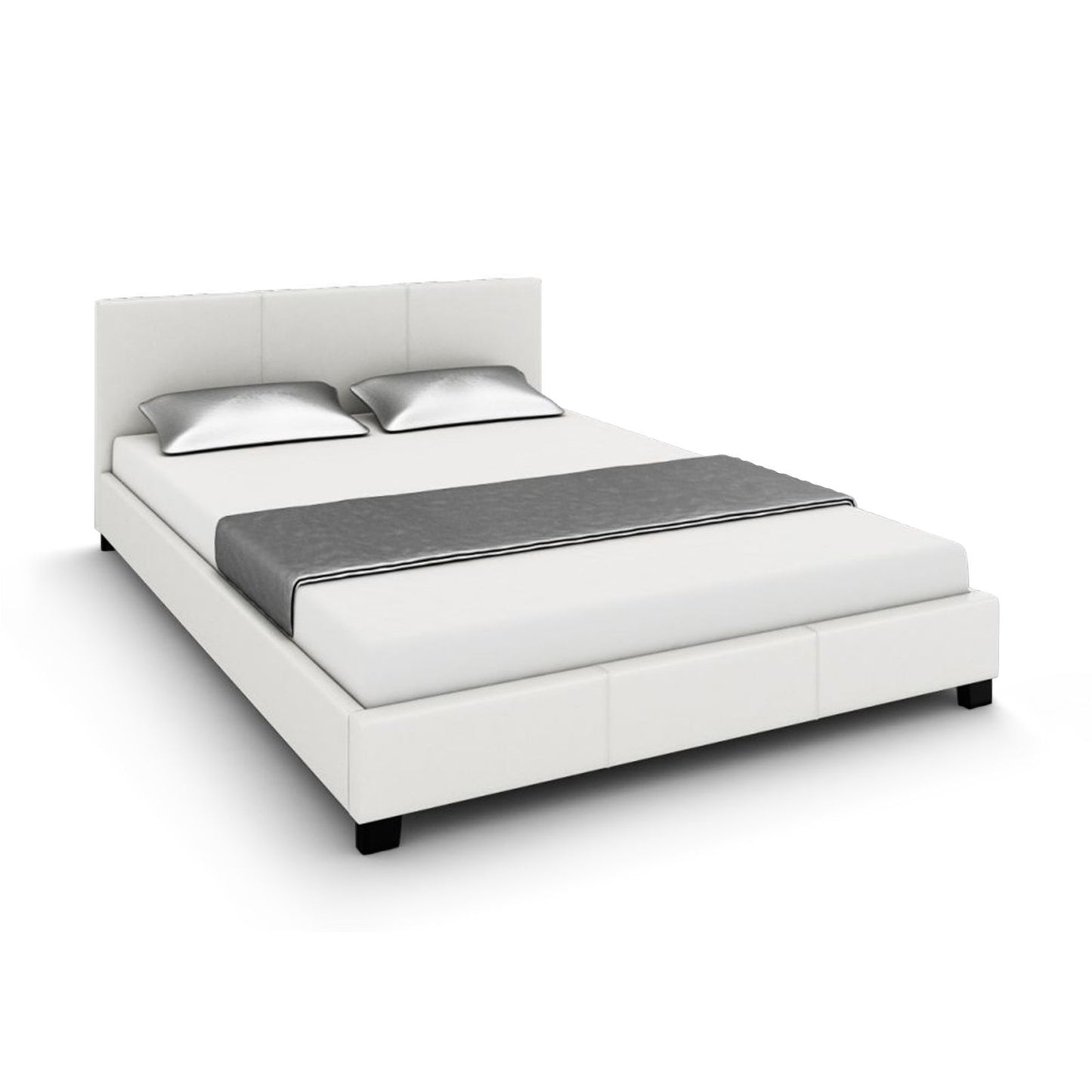 NEO Modern Design PU Leather Bed Frame White Double | Queen