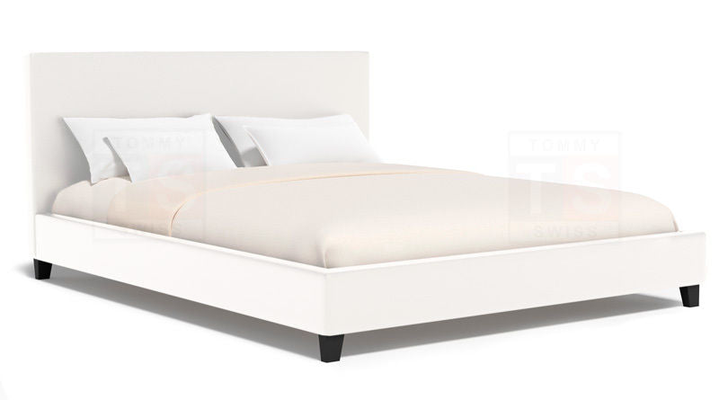 NEO Modern Design PU Leather Bed Frame White Double | Queen