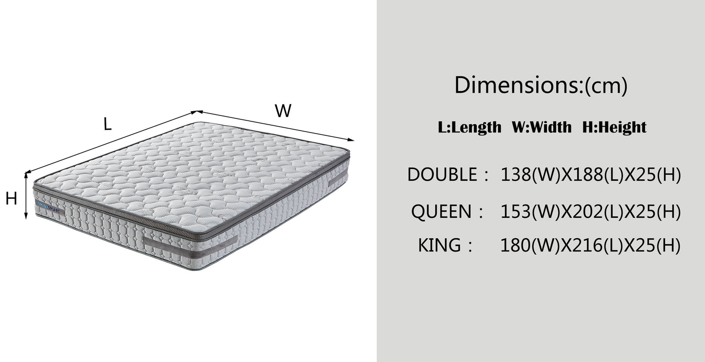 Palm Super Firm Pillow Top Spring Mattress 30cm Thickness Firm Double | Queen | King