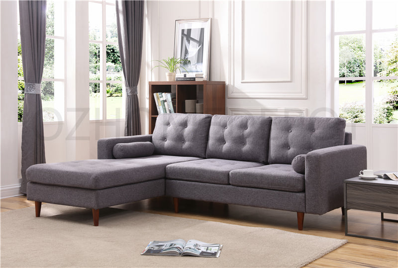 Vittorio Modern Design Fabric 3-Seat Modular Recliner Corner Futon Lounge Couch With Chaise Marron