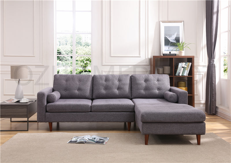 Vittorio Modern Design Fabric 3-Seat Modular Recliner Corner Futon Lounge Couch With Chaise Marron