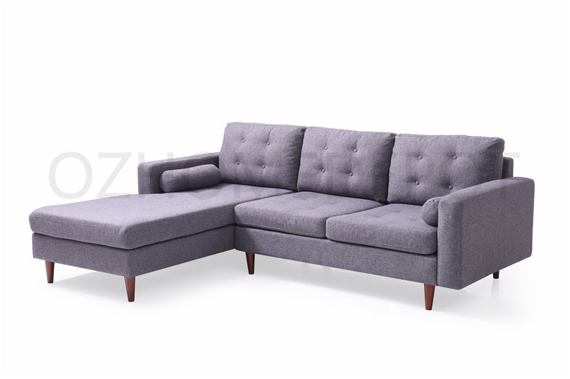 Vittorio Modern Design Fabric 3-Seat Modular Recliner Corner Futon Lounge Couch With Chaise Marron