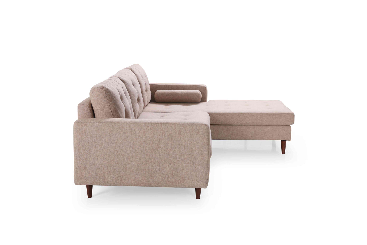 Vittorio Modern Design Fabric 3-Seat Modular Recliner Corner Futon Lounge Couch With Chaise Marron