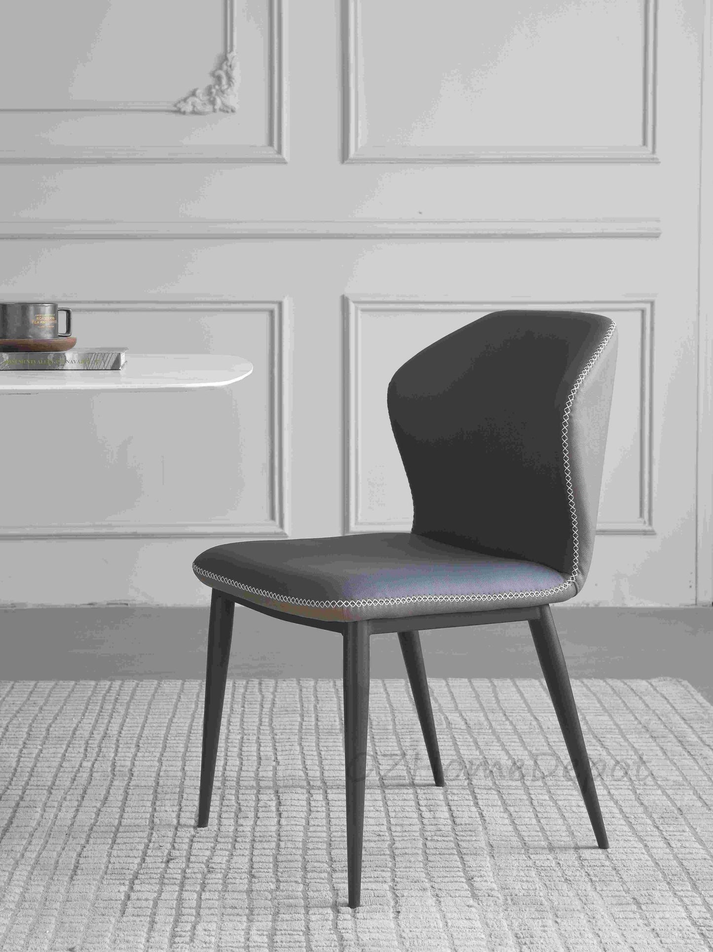 Lupika Marble Paint Sintered Stone Top Long Dining Table with Chairs Set