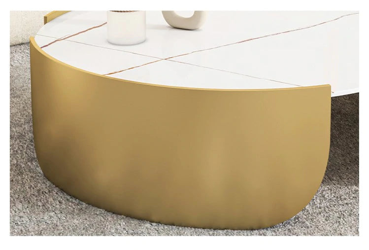 TINA Ceramic Top Coffee Table Nesting Coffee Table/Ceramic Table Top/Golden powder-coated steel legs