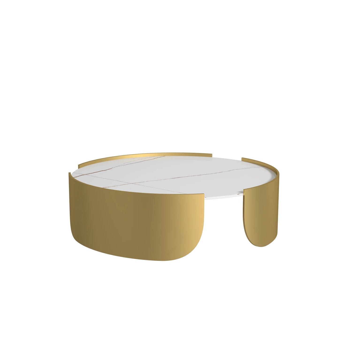 TINA Ceramic Top Coffee Table Nesting Coffee Table/Ceramic Table Top/Golden powder-coated steel legs
