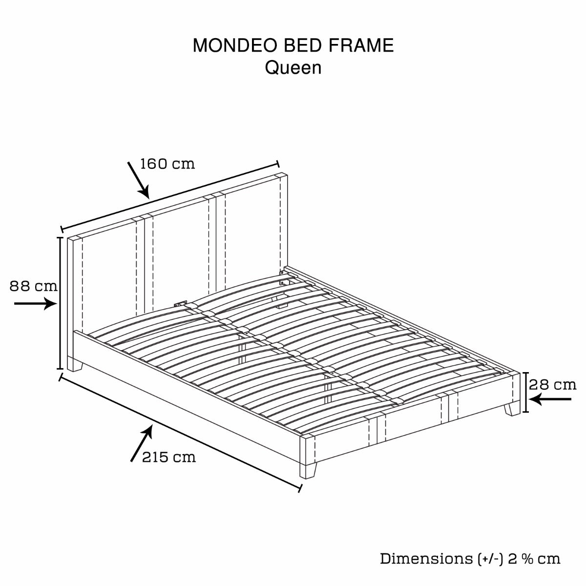 NEO Black PU Leather Bed Frame Double | Queen