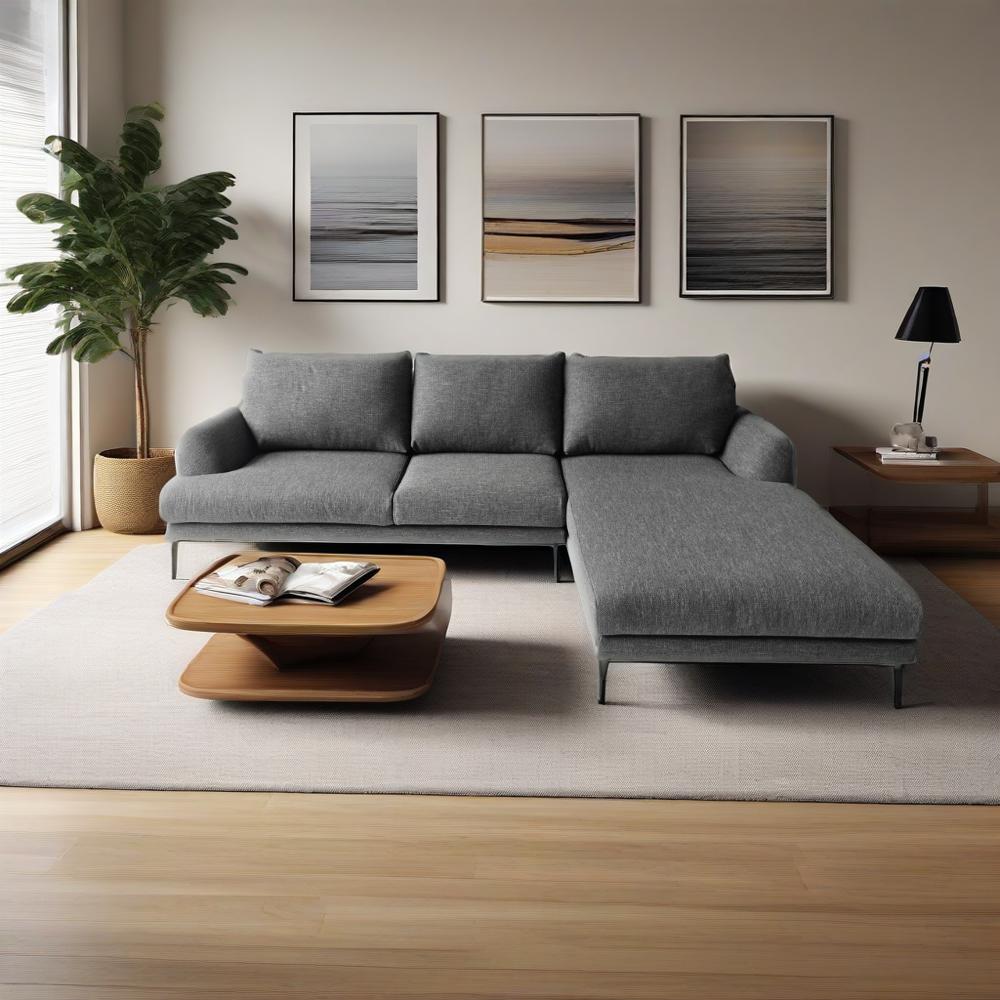 [Special Offer] JYTEE Custom Edition Grey Fabric 3-Seater Corner Sofa 1051