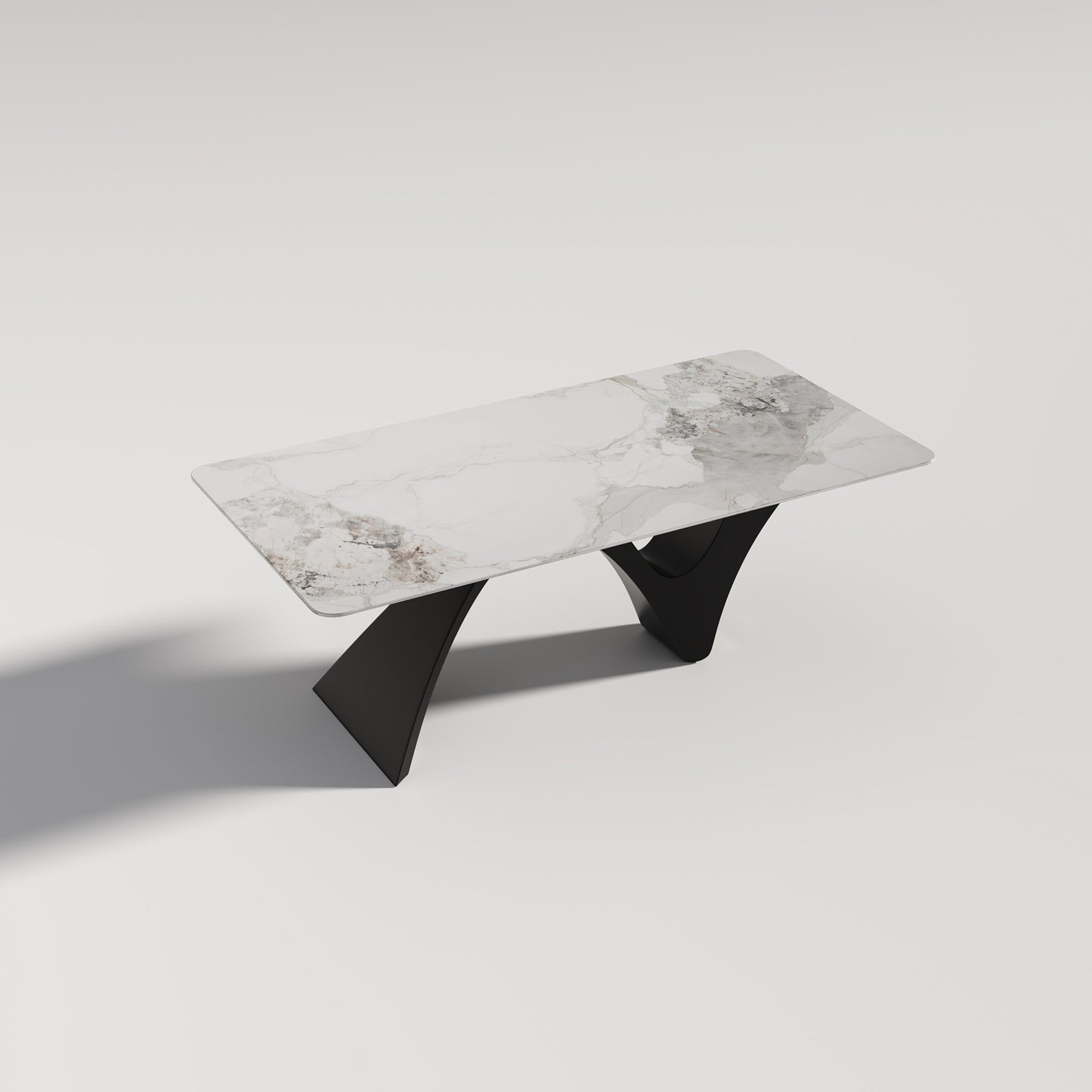 MERMAID High-Quality Sintered Stone Dining Table with Black Mermaid-Style Base | 9061