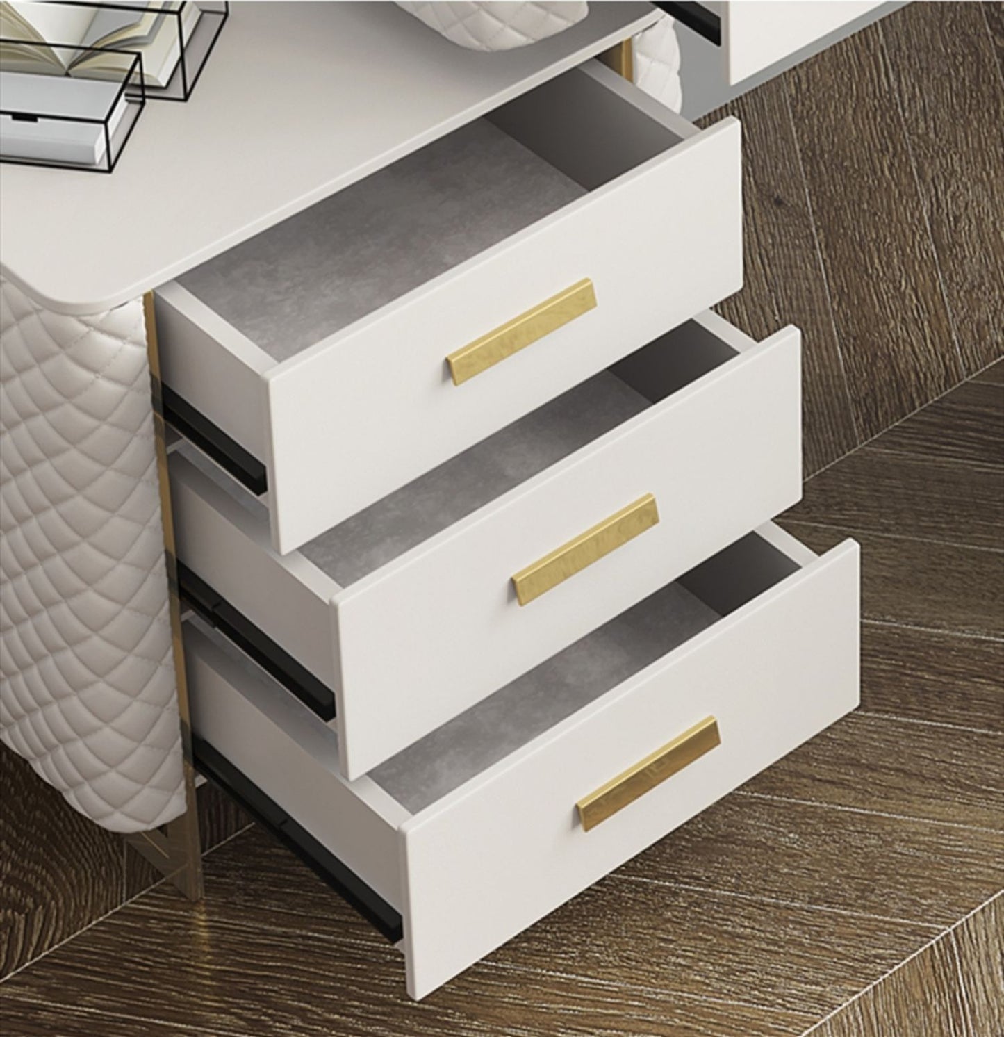 FIORELLA Plus Italian-style luxury stone vanity table with storage cabinet | 6095