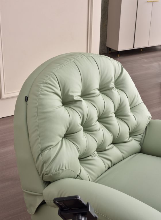 Side View of Manual Swivel Recliner Chair with Extended Footrest