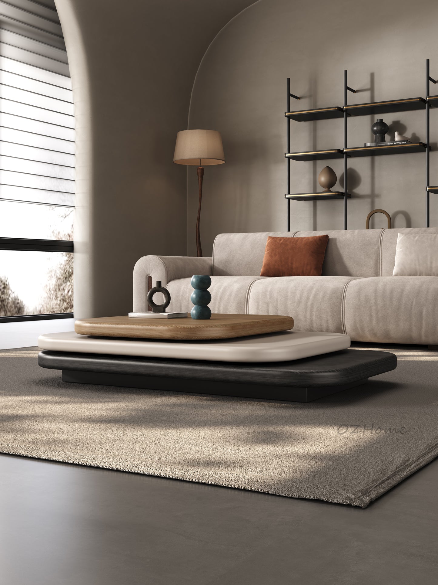 Orbit – Designer 3-Layer Swivel Wooden Coffee Table | 5025