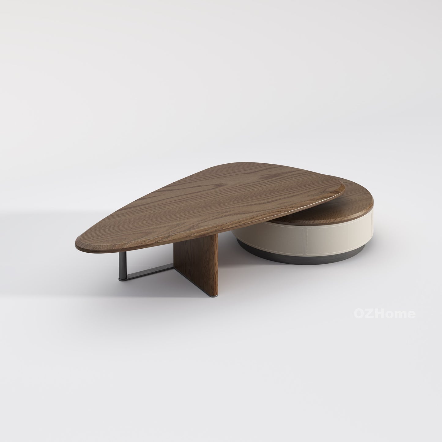 ORBIT Designer Irregular-Shaped Wooden Coffee Table Set 5049