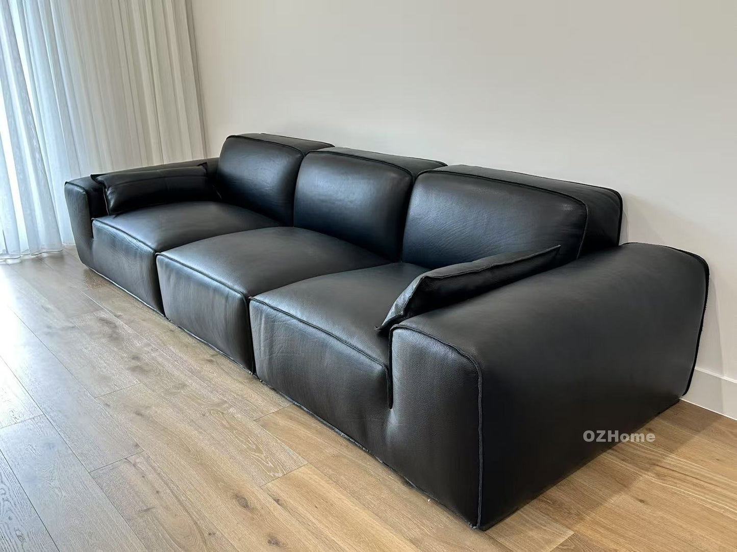 TITAN  360cm Genuine Leather Sofa Oversized Full-Length Real Leather Sofa for Modern Living Rooms