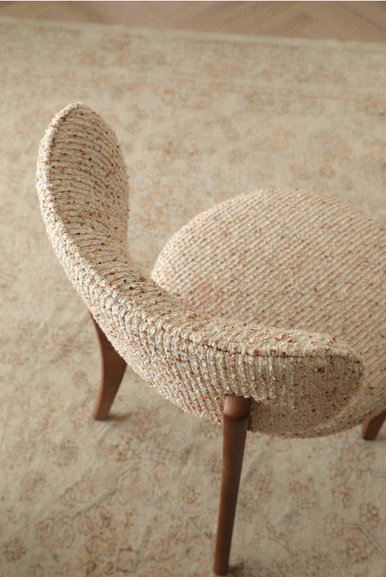【Made or Order】 VIRIS Luxury Fabric Monet Tweed Dining Chair – Multi Colors | 4122