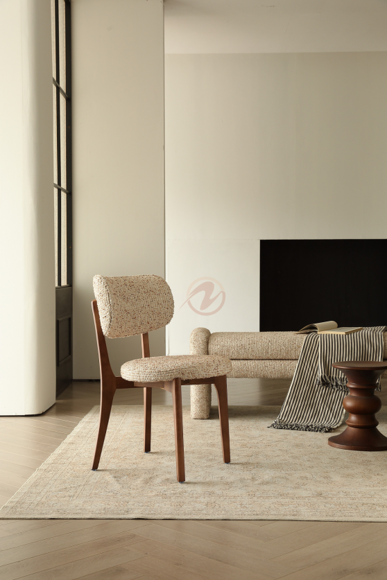 【Made or Order】 VIRIS Luxury Fabric Monet Tweed Dining Chair – Multi Colors | 4122