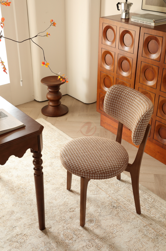 【Made or Order】 VIRIS Luxury Fabric Monet Tweed Dining Chair – Multi Colors | 4122
