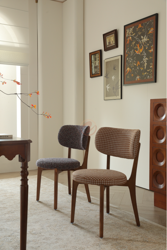 【Made or Order】 VIRIS Luxury Fabric Monet Tweed Dining Chair – Multi Colors | 4122