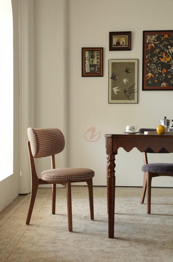 【Made or Order】 VIRIS Luxury Fabric Monet Tweed Dining Chair – Multi Colors | 4122
