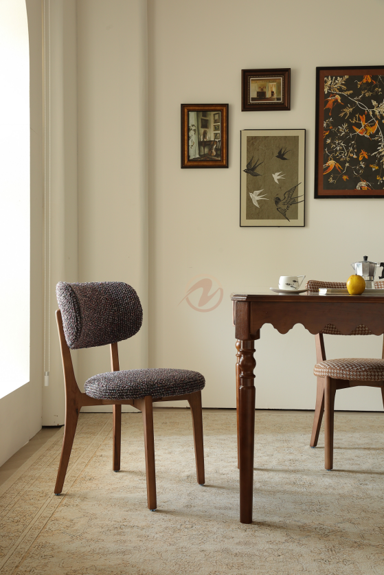 【Made or Order】 VIRIS Luxury Fabric Monet Tweed Dining Chair – Multi Colors | 4122