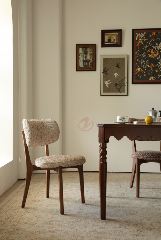 【Made or Order】 VIRIS Luxury Fabric Monet Tweed Dining Chair – Multi Colors | 4122