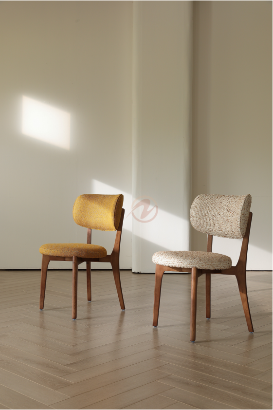 【Made or Order】 VIRIS Luxury Fabric Monet Tweed Dining Chair – Multi Colors | 4122
