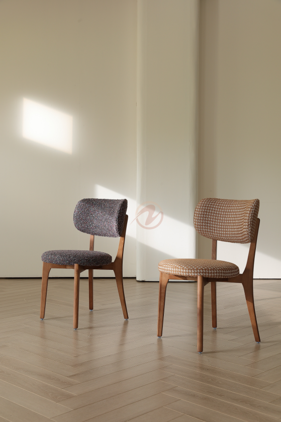【Made or Order】 VIRIS Luxury Fabric Monet Tweed Dining Chair – Multi Colors | 4122
