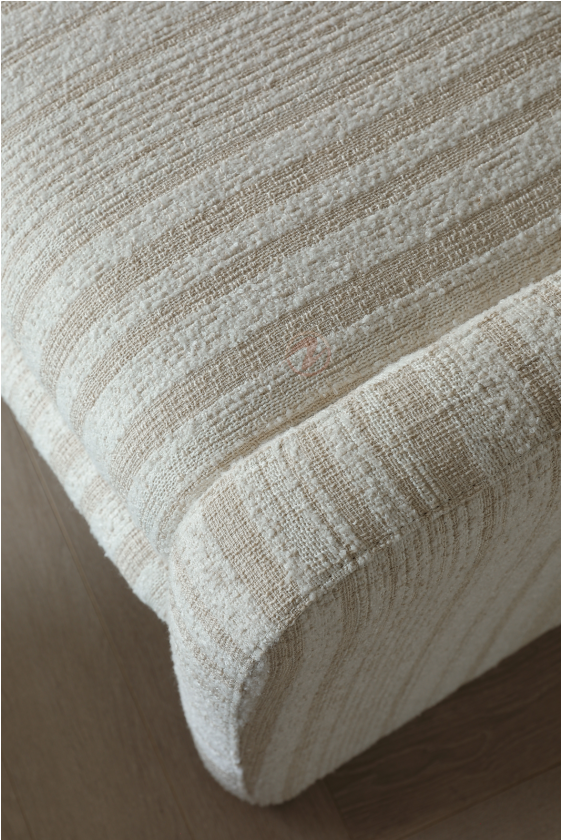 LUNÉA Luxury Woven Fabric Bench – Elegant Curved Upholstery | BB-4131