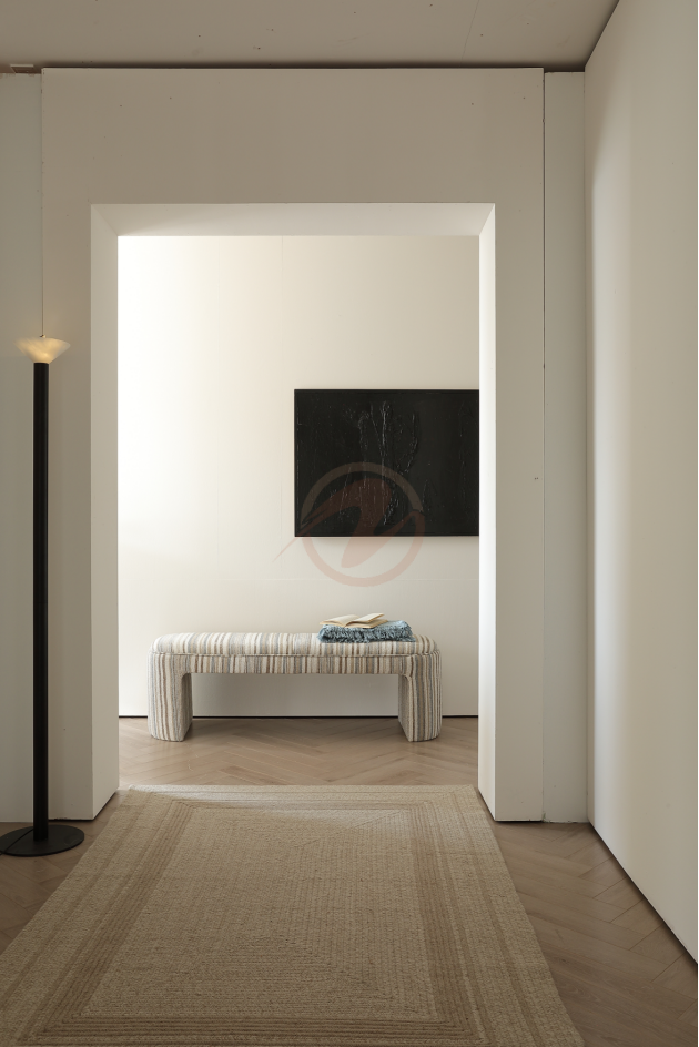 ÉLYSÉ Boho Striped Woven Fabric Upholstered Bedroom Bench | BB-4130