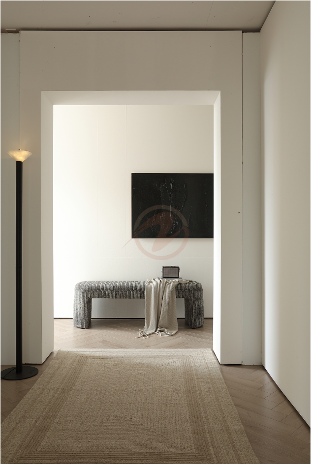 ÉLYSÉ Boho Striped Woven Fabric Upholstered Bedroom Bench | BB-4130