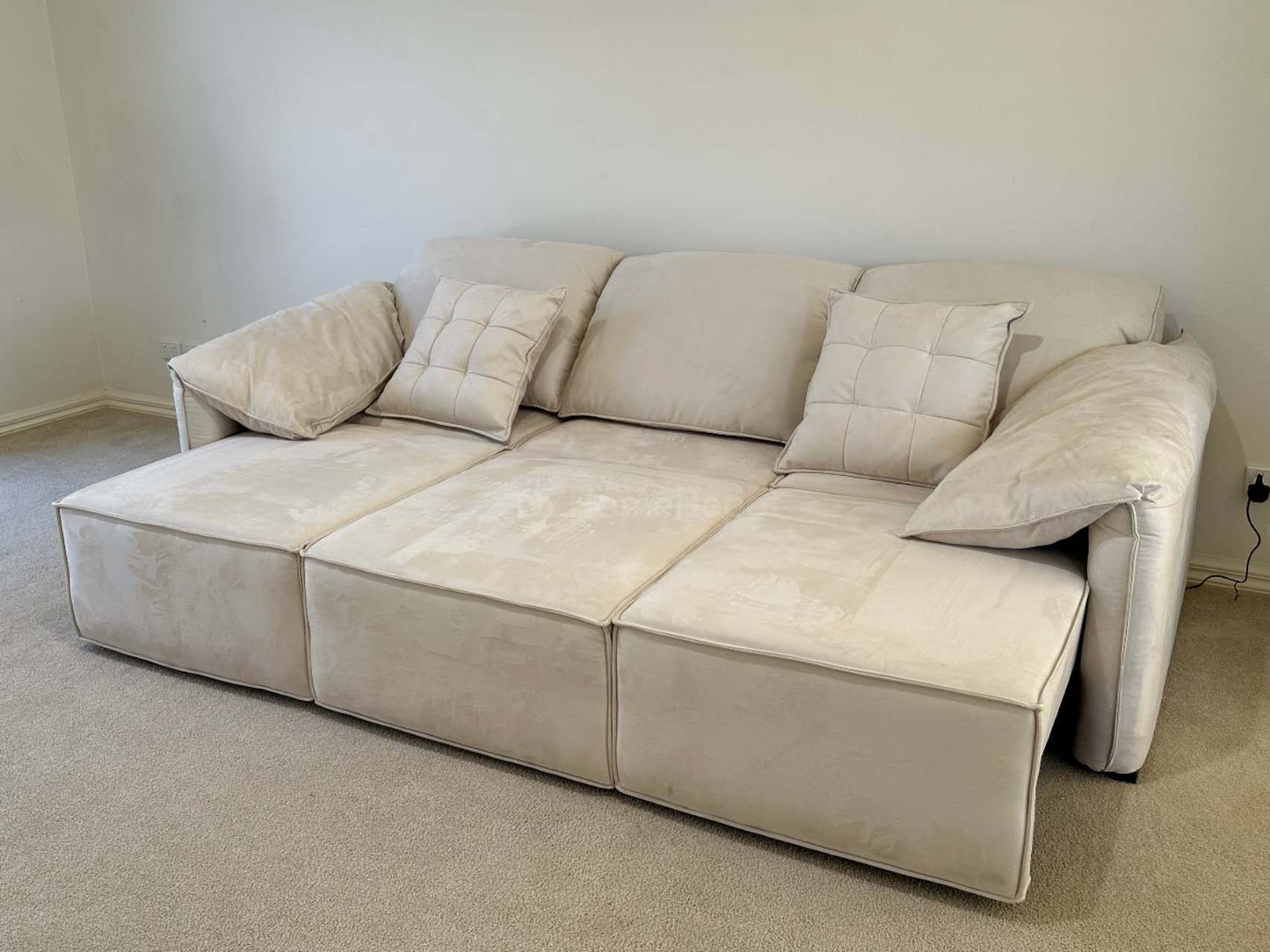 ELEPHANT EAR Electric Recliner Sofa 3 Seater with Chaise | Modern Leather Lounge | Designer Sofa Melbourne