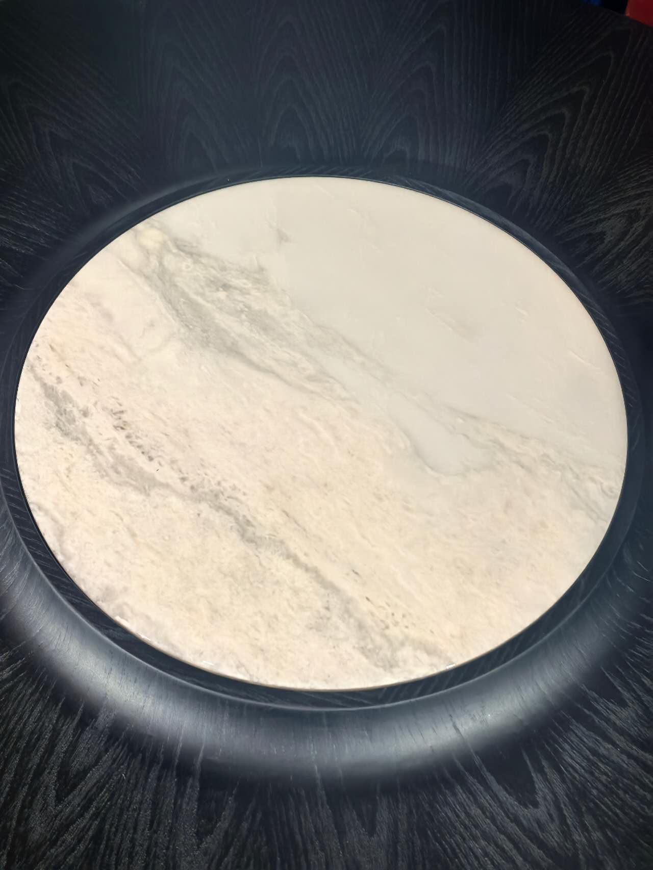 ROWAN Black Double Round Solid Wood & Luxury Stone Coffee Table – 5068