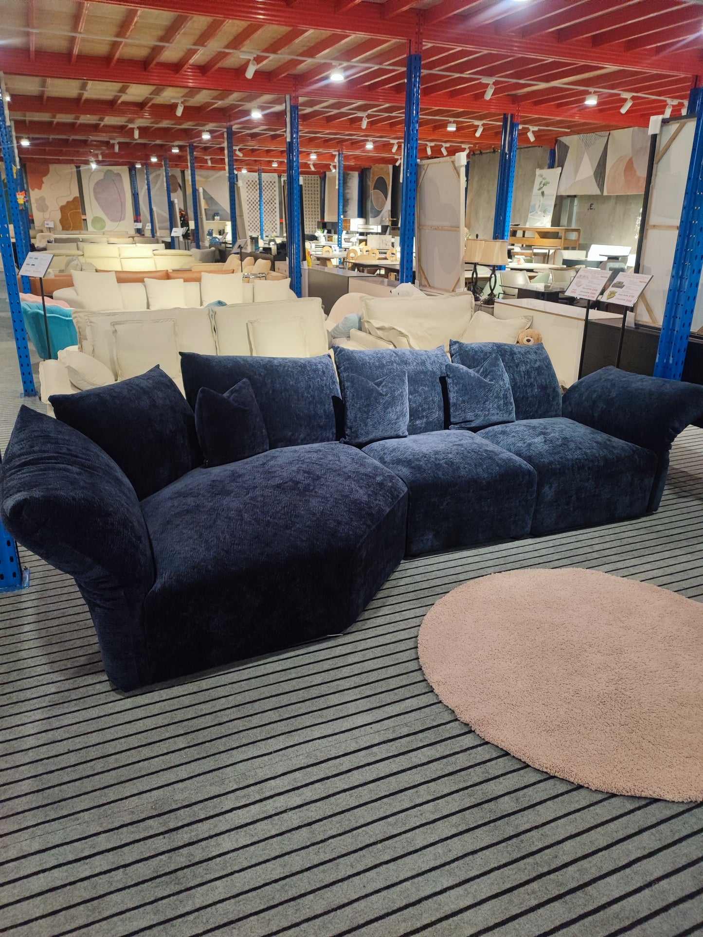 EDRA Replica Designer Style Adjustable Chenille Velvet Large Sofa | Lounge 1083 Sofa | Cloud |