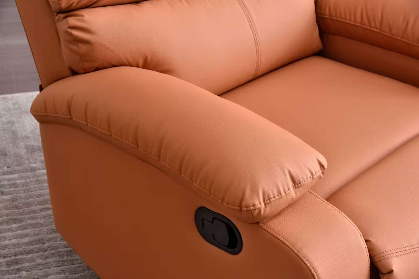 Orange-Brown Cat-Scratch Fabric Manual Recliner Chair with Footrest | OZHomeDepot
