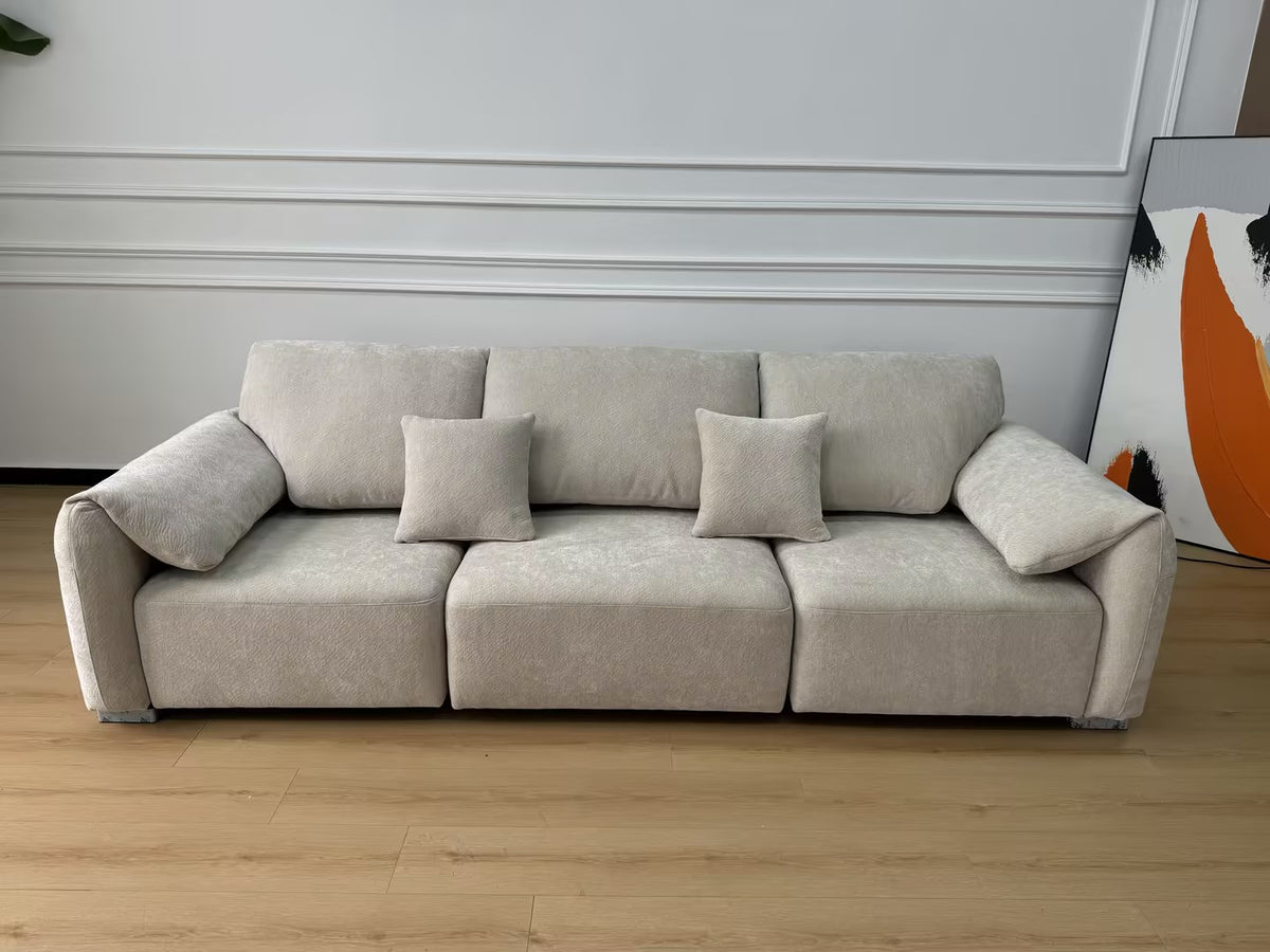 【Wireless Remote Control】Elephant Ear Chenille Electric Modular Sofa Bed