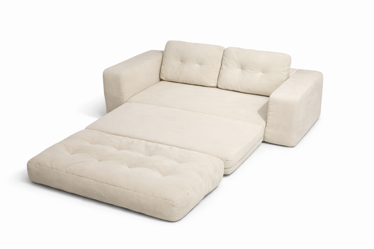 Cream Foam High-Density Foam Convertible Sofa Bed | Foldable Single Lounge Chair - Beige