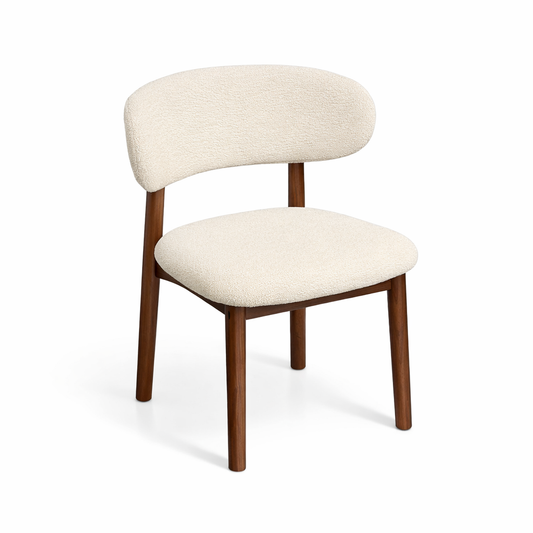 CALLIOPE Walnut Solid Ash Wood Chenille Dining Chair 4068