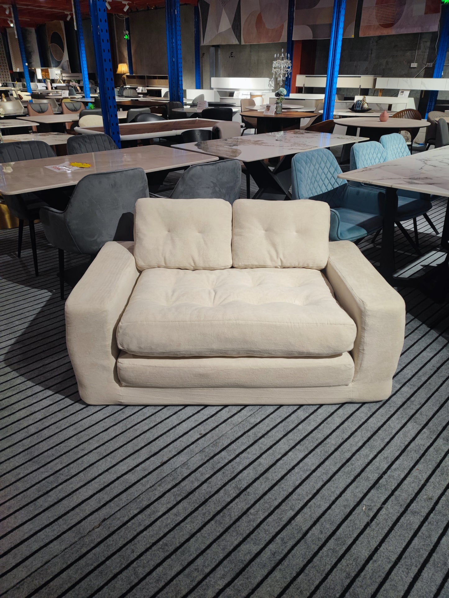 Cream Foam High-Density Foam Convertible Sofa Bed | Foldable Single Lounge Chair - Beige