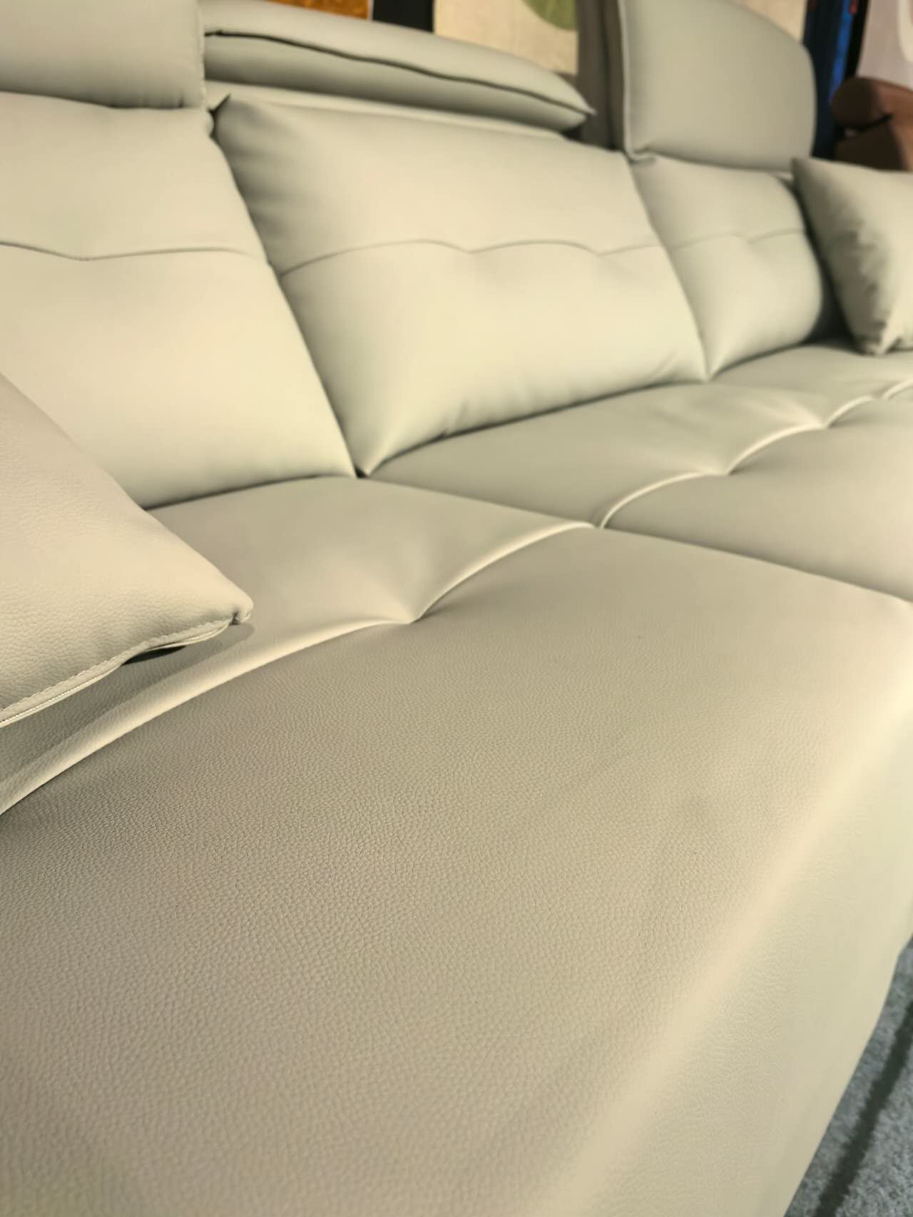 E11 Wireless Remote Leather Modular Sofa Bed with Adjustable Headrests | 3-Module Convertible Sofa