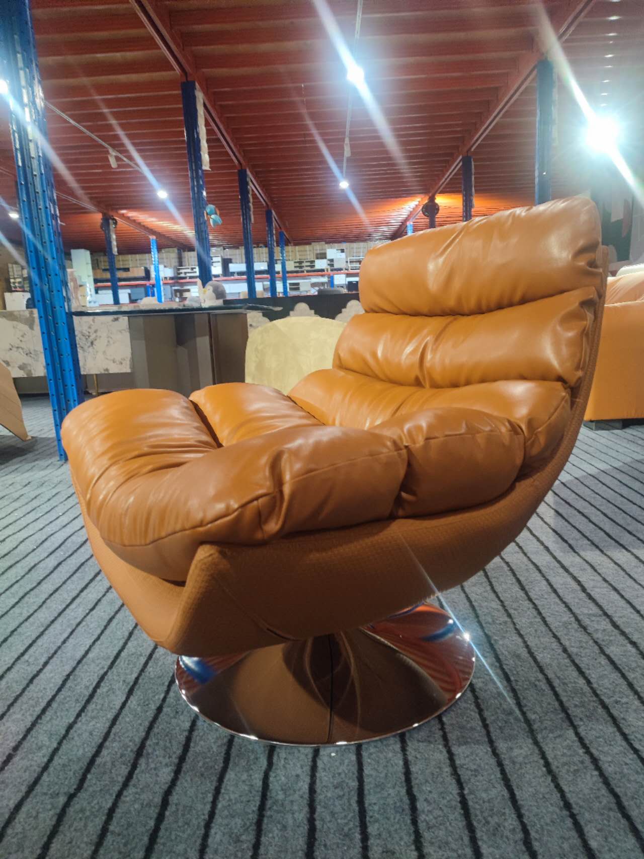 LUCIEN Vintage Brown Waxed Leather Armchair | Genuine Leather Lounge Chair 2001