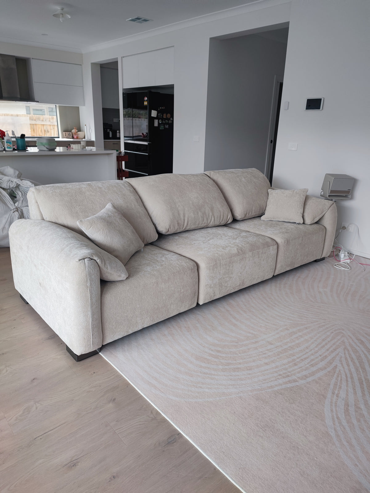 【Wireless Remote Control】Elephant Ear Chenille Electric Modular Sofa Bed