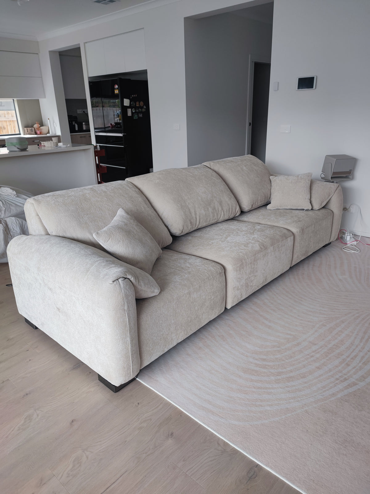 【Wireless Remote Control】Elephant Ear Chenille Electric Modular Sofa Bed