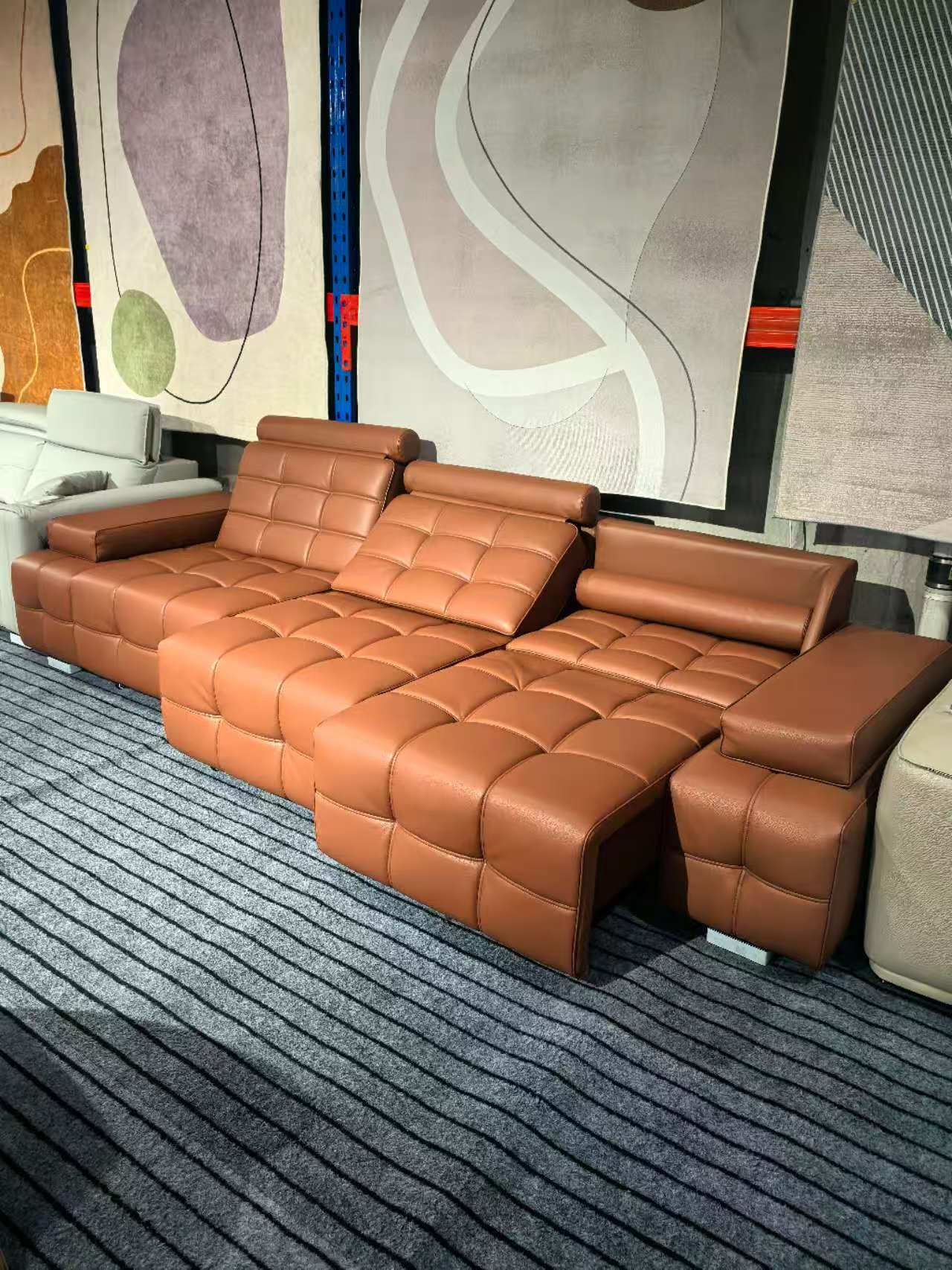 【Voice & Remote Control】LAWRENCE Electric Leather Modular 3-Seater Sofa | Sofabed with Power Slide,