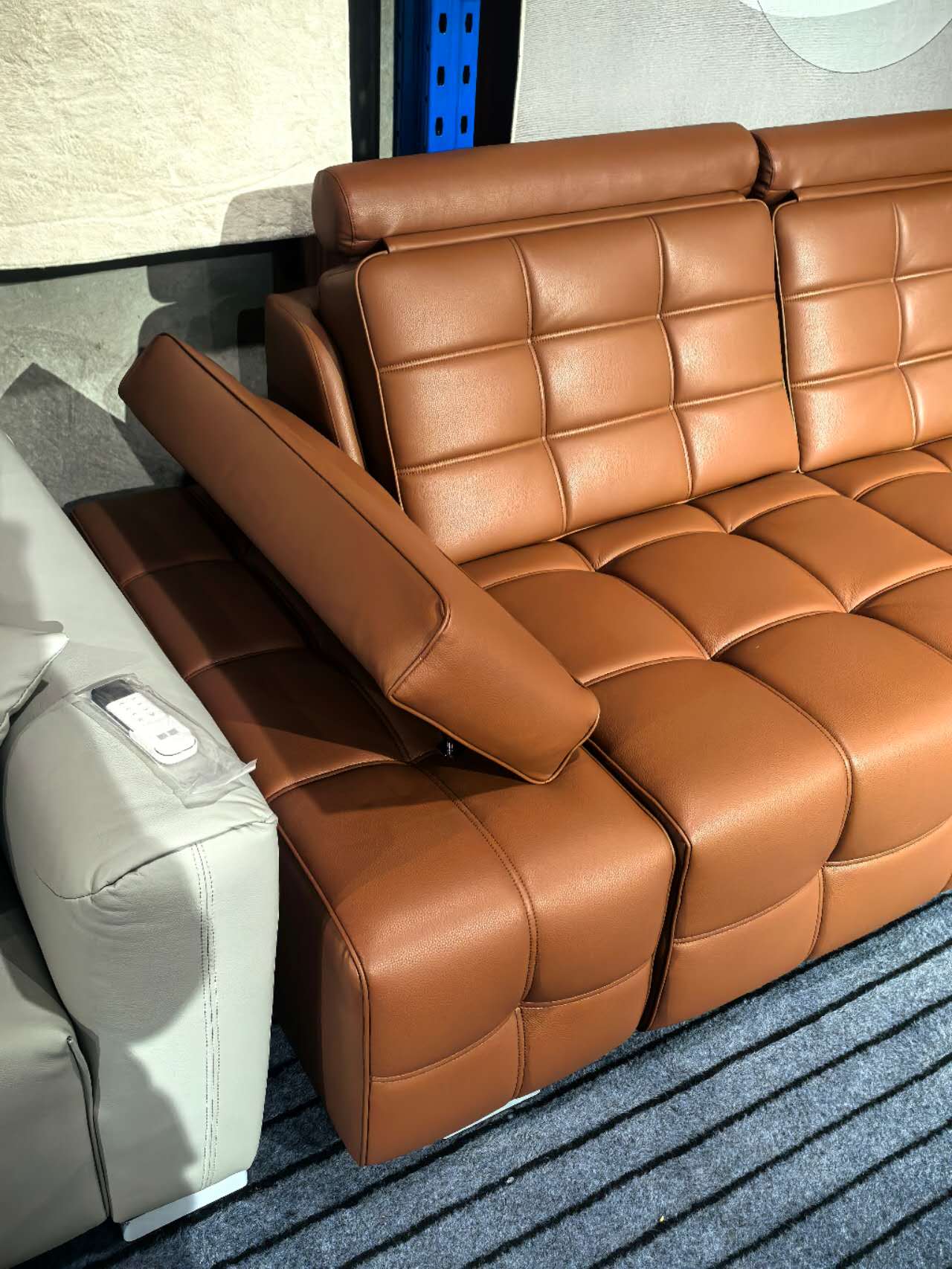 【Voice & Remote Control】LAWRENCE Electric Leather Modular 3-Seater Sofa | Sofabed with Power Slide,