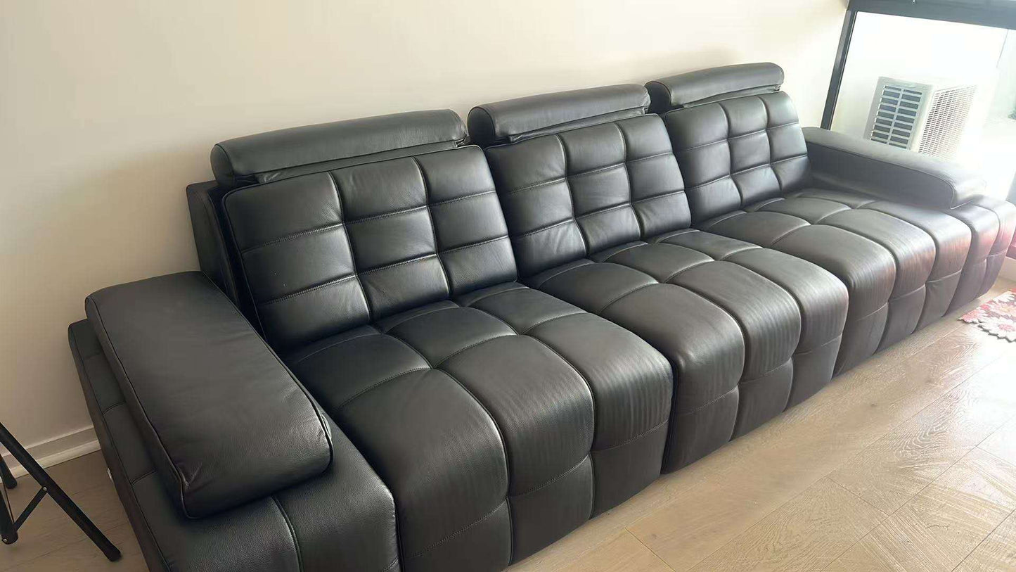 【Voice & Remote Control】LAWRENCE Electric Leather Modular 3-Seater Sofa | Sofabed with Power Slide,