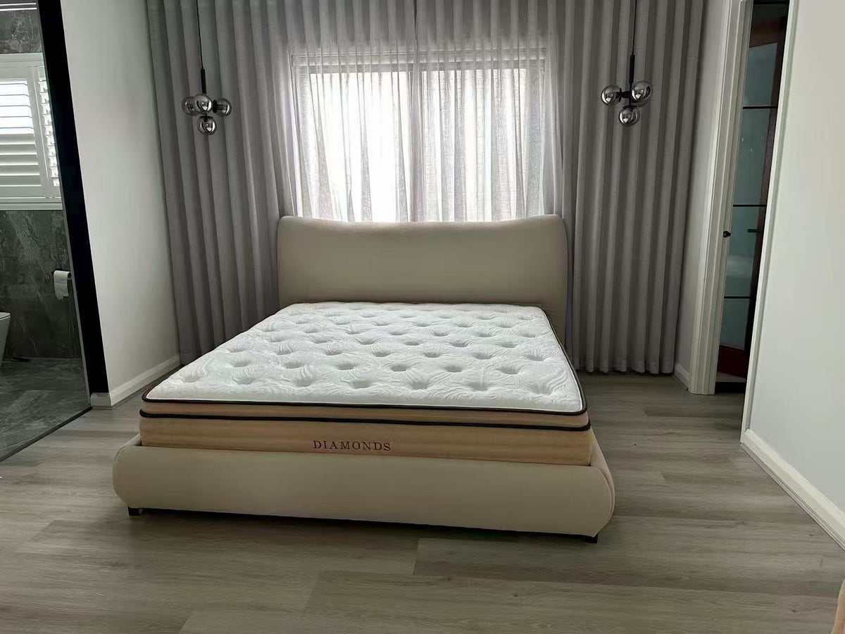 KITTEN Teddy Fleece Upholstered Bed Frame Queen King | Free Melbourne Delivery & Installation 0064